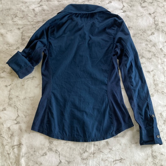 Navy blue long sleeve button up - Picture 6 of 9